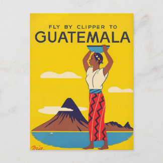 Postal Cartel de viaje vintage de Guatemala Clipper