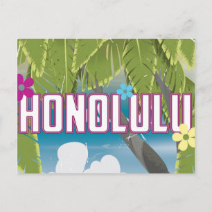 Postal Cartel de viaje vintage de Honolulu, Hawái, EE. UU