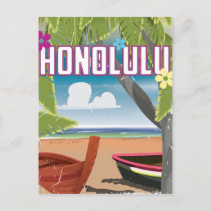 Postal Cartel de viaje vintage de Honolulu, Hawaii, EE. U
