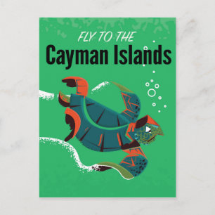 Postal Cartel de viaje vintage de Islas Caimán