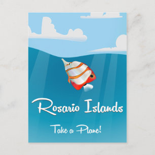 Postal Cartel de viaje vintage de Islas Rosario