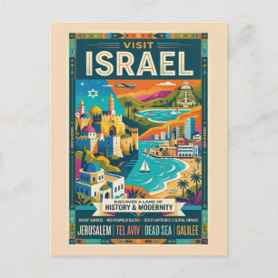 Postal Cartel de viaje vintage de Israel