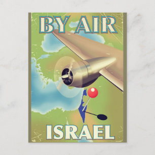 Postal Cartel de viaje vintage de Israel por vía aérea