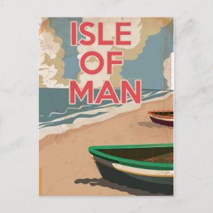 Postal Cartel de viaje vintage de la Isla de Man
