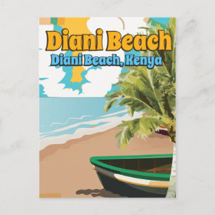 Postal Cartel de viaje vintage de la playa de Diani Kenia
