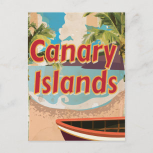 Postal Cartel de viaje vintage de las Islas Canarias