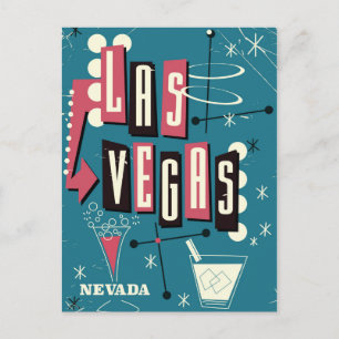 Postal Cartel de viaje vintage de Las Vegas nevada