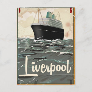 Postal Cartel de viaje vintage de Liverpool