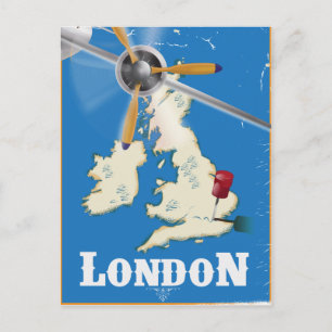 Postal Cartel de viaje vintage de Londres