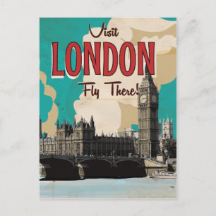 Postal Cartel de viaje vintage de Londres
