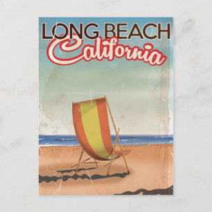 Postal Cartel de viaje vintage de Long Beach California