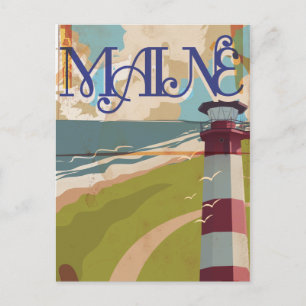 Postal Cartel de viaje vintage de Maine