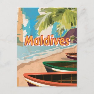 Postal Cartel de viaje vintage de Maldivas