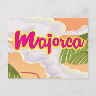 Postal cartel de viaje vintage de Mallorca.