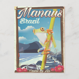 Postal Cartel de viaje vintage de Manaus Brasil