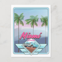 Cartel de viaje vintage de Miami Florida
