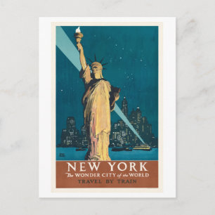 Postal Cartel de viaje vintage de Nueva York