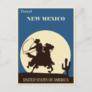 Postal Cartel de viaje vintage de Nuevo México