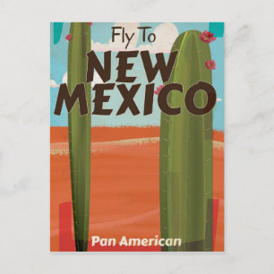 Postal Cartel de viaje vintage de Nuevo México, EE. UU.
