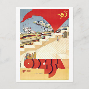 Postal Cartel de viaje vintage de Odessa
