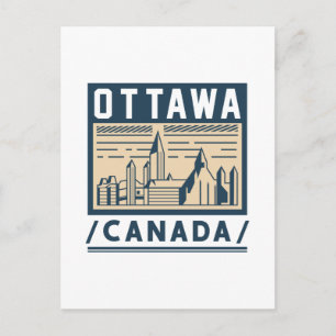 Postal Cartel de viaje vintage de Ottawa Canadá con horiz
