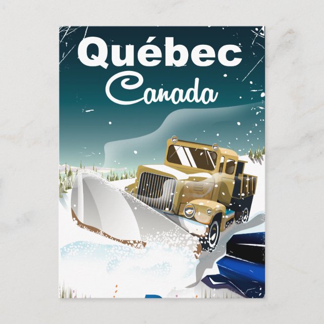 Postal Cartel de viaje vintage de Québec Canadá (Anverso)