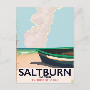 Postal Cartel de viaje vintage de Saltburn - Yorkshire.