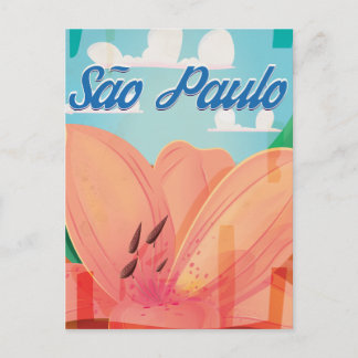 Postal Cartel de viaje vintage de São Paulo