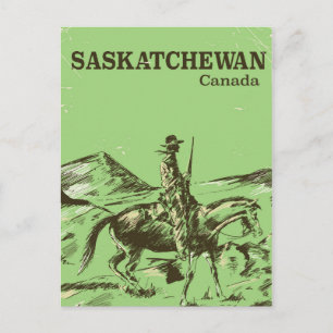 Postal Cartel de viaje vintage de Saskatchewan Canadá
