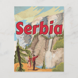Postal Cartel de viaje vintage de Serbia
