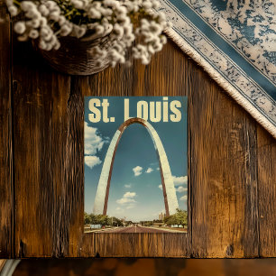 Postal Cartel de viaje vintage de St. Louis