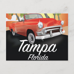 Postal Cartel de viaje vintage de Tampa Florida