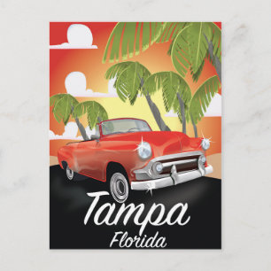 Postal Cartel de viaje vintage de Tampa Florida