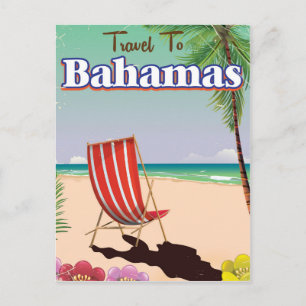 Postal Cartel de viaje vintage de The Bahamas Classic