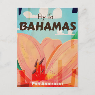 Postal Cartel de viaje vintage de The Bahamas Classic