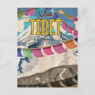 Postal Cartel de viaje vintage de Tíbet