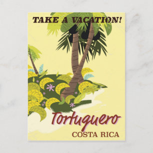 Postal Cartel de viaje vintage de Tortuguero, Costa Rica