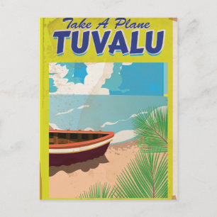 Postal Cartel de viaje vintage de Tuvalu