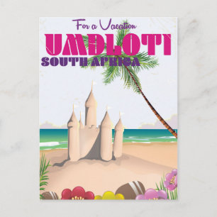 Postal Cartel de viaje vintage de Umdloti Sudáfrica