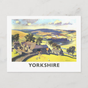 Postal Cartel de viaje vintage de Yorkshire