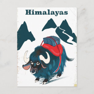 Postal Cartel de viaje vintage del Himalaya