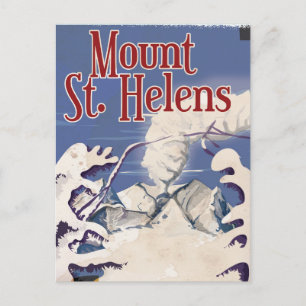 Postal Cartel de viaje vintage del Monte St. Helens