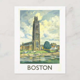 Postal Cartel de viaje vintage para Boston en Inglaterra
