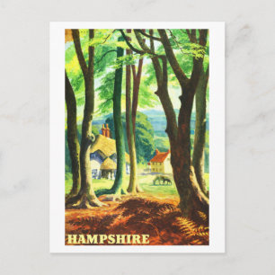 Postal Cartel de viaje vintage para Hampshire en Inglater