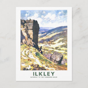 Postal Cartel de viaje vintage para Ilkley en Inglaterra