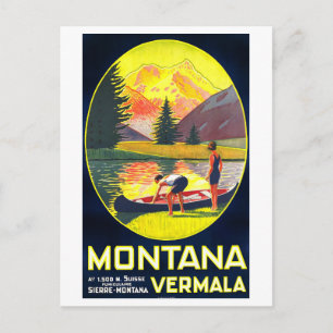 Postal Cartel de viaje vintage para Montana, Suiza,