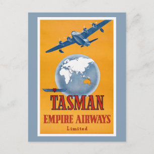 Postal Cartel de viaje vintage restaurado de Nueva Zeland