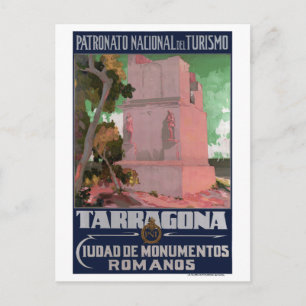Postal Cartel de viaje vintage restaurado Tarragona Españ