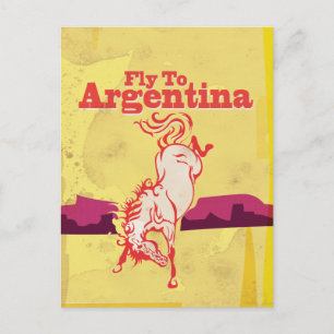 Postal Cartel de viaje vintage Vuela a Argentina