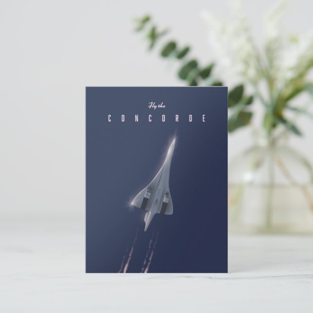 Postal Cartel de viaje Vuela en Concorde (Anverso de pie)